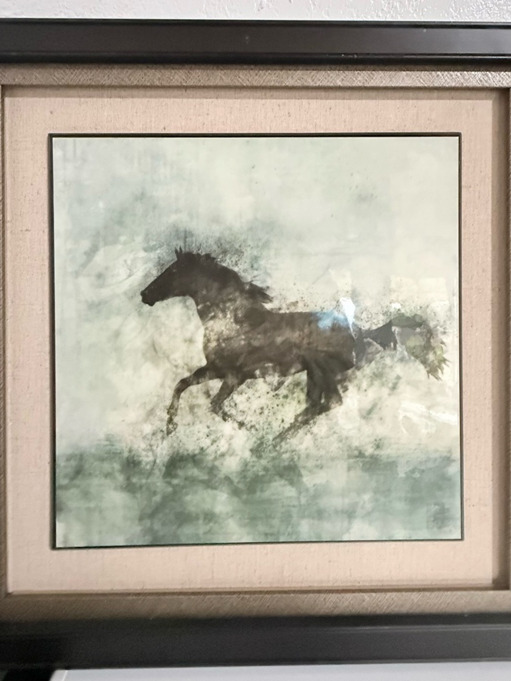 Set of 2 Framed Horse Silhouette Prints in Black Frames 17 1/2 x 17 1/2 x 1 - Picture 2 of 6